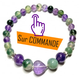 Bracelet en Améthyste & Agate Mousse