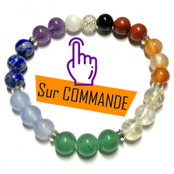 Bracelet Boules 7 Chakras Vibrations Cristallines