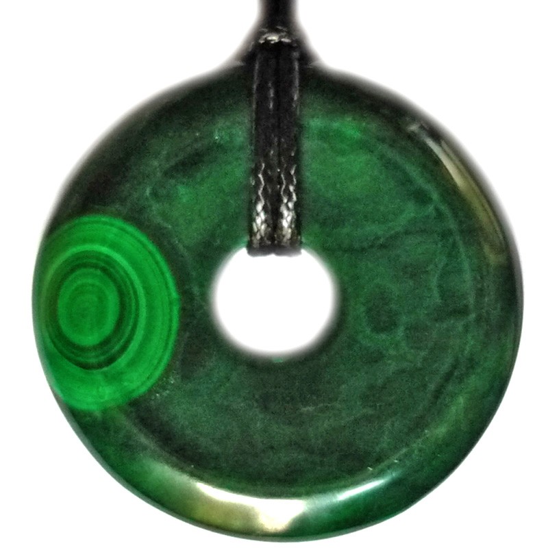 Pendentif Donut en Malachite - 3 cm