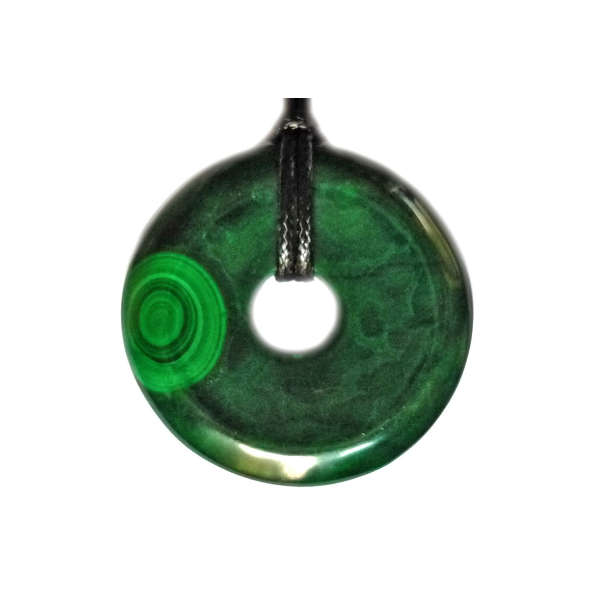 Pendentif Donut en Malachite - 3 cm