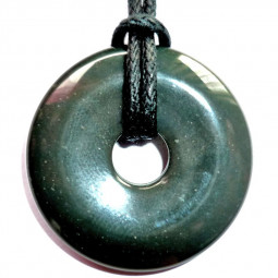 Pendentif Donut en Obsidienne Oeil Céleste