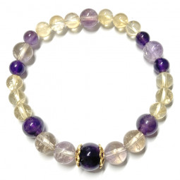 Bracelet Boules en Améthyste, Amétrine & Citrine