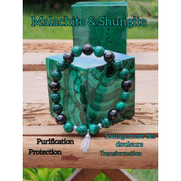 Bracelet en Shungite & Malachite