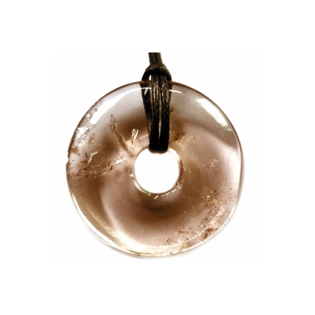 Pendentif Donut en Quartz Fumé