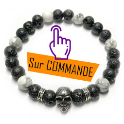 Bracelet Howlite & Basalte Vibrations Cristallines