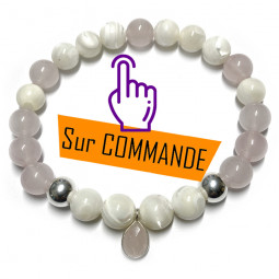 Bracelet en Nacre & Quartz Rose