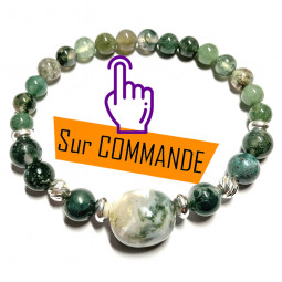 Bracelet Boules en Agate Mousse Vibrations Cristallines