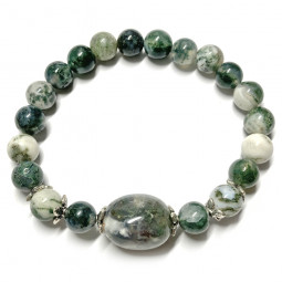 Bracelet en Agate Mousse & Agate Arbre