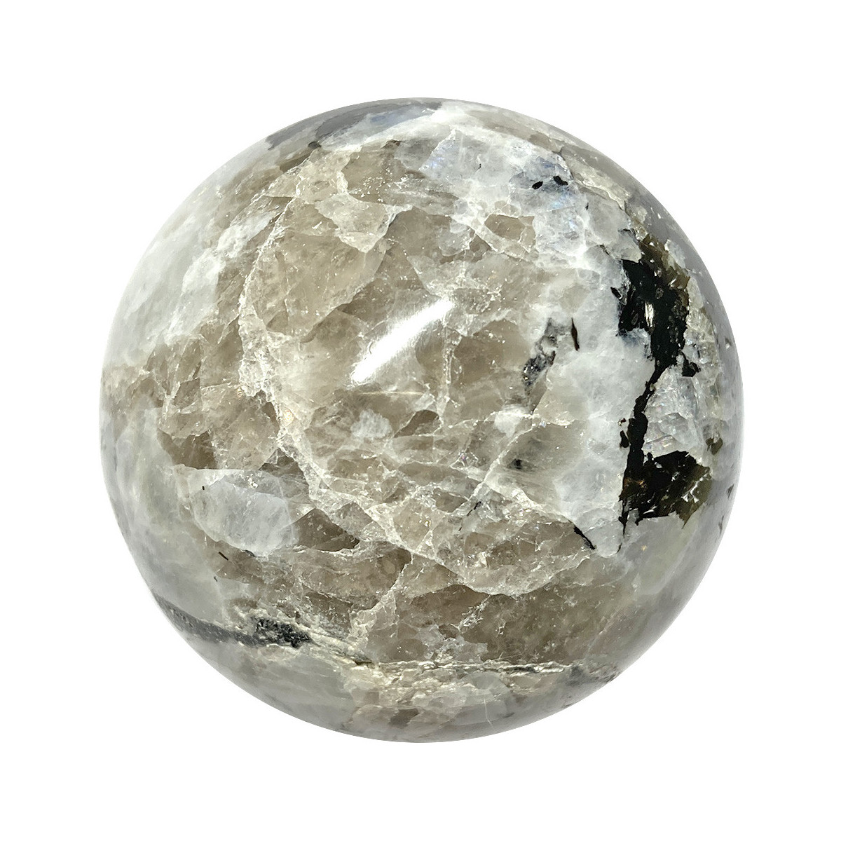 Sphère en Pierre de Lune Blanche 55 mm