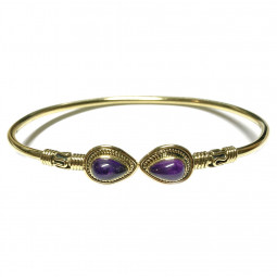 Bracelet Fin en Bronze & Améthyste
