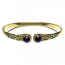 Bracelet Bronze Avec Améthyste