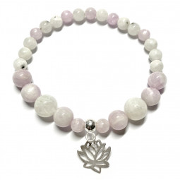 Bracelet Boules en Kunzite & Pierre de Lune