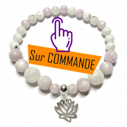 Bracelet Boules en Kunzite & Pierre de Lune