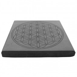 Plateau de Purification de Shungite Avec Fleur de Vie