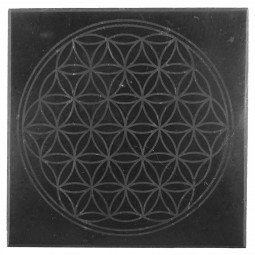 Plateau de Purification de Shungite Avec Fleur de Vie