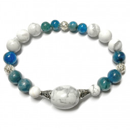 Bracelet Boules en Apatite et Howlite