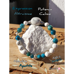 Bracelet Boules en Apatite et Howlite
