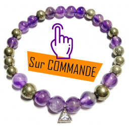 Bracelet en Pyrite & Améthyste Vibrations Cristallines