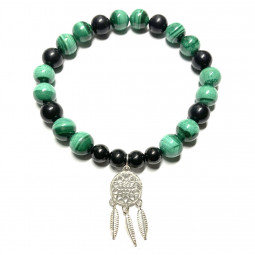 Bracelet Boules en Shungite & Malachite