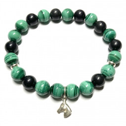 Bracelet Boules en Shungite & Malachite