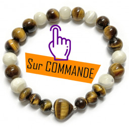 Bracelet en Oeil de Tigre & Nacre