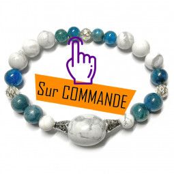 Bracelet Boules en Apatite et Howlite