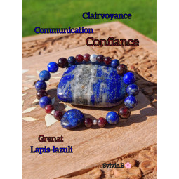 Bracelet Boules en Lapis Lazuli & Grenat