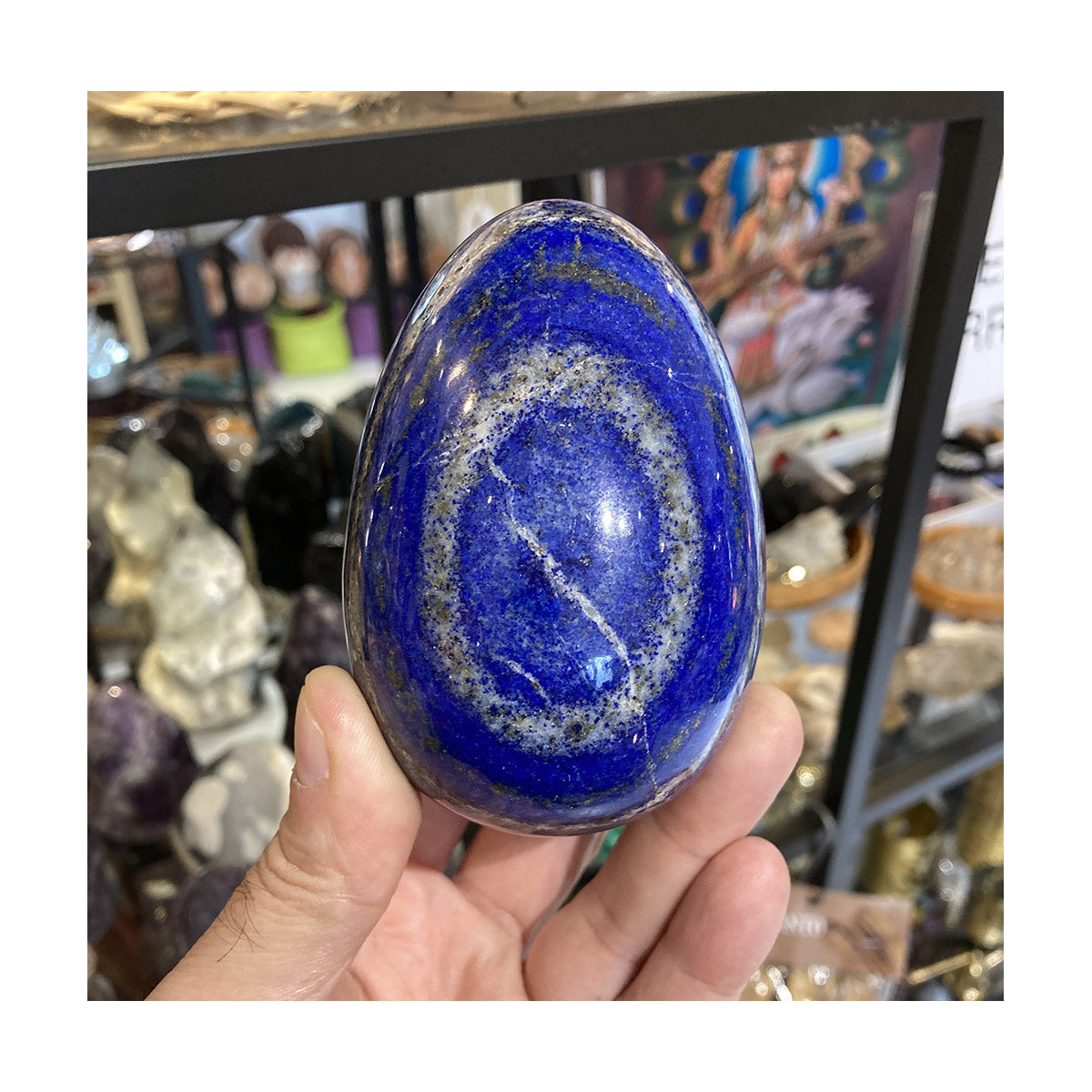 Giuliano Tincani Sculpture en Lapis Lazuli sur socle en laiton nickelé