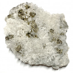 Druse de Cristal de Roche et Pyrite - 138 grammes