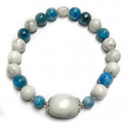 Bracelet Boules Apatite & Howlite