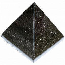 Pyramide en Obsidienne Dorée