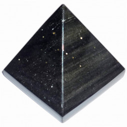 Pyramide en Obsidienne Dorée