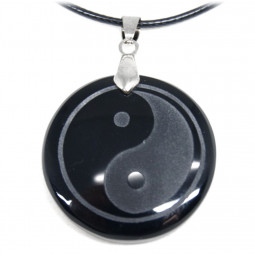 Pendentif Yin & Yang en Obsidienne Noire
