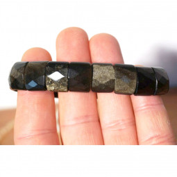 Bracelet Cabochons en Obsidienne Dorée