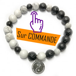 Bracelet Howlite & Basalte Vibrations Cristallines