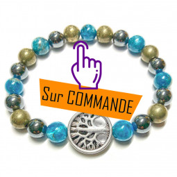 Bracelet Boules en Apatite Pyrite & Hématite