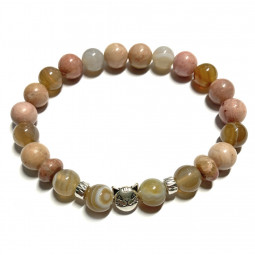 Bracelet Boules en Agate & Rhodonite