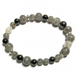 Bracelet Boules en Labradorite & Shungite