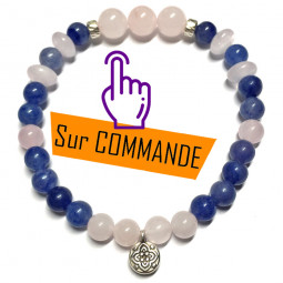 Bracelet en Quartz Rose & Aventurine Bleue