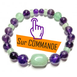 Bracelet en Aventurine Verte & Améthyste