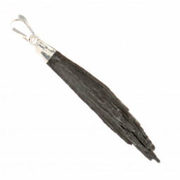 Pendentif en Cyanite Noire Brute