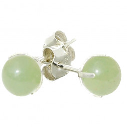Boucles d'Oreilles en Jade de Chine & Argent