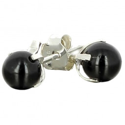 Boucles d'Oreilles en Onyx & Argent
