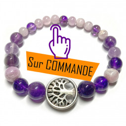 Bracelet Boules en Kunzite & Améthyste
