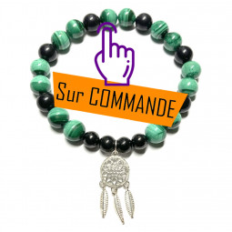 Bracelet Boules en Shungite & Malachite