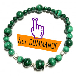 Bracelet Boules en Malachite Vibrations Cristallines
