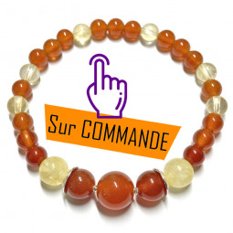 Bracelet en Cornaline & Citrine Vibrations Cristallines