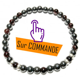 Bracelet Grenat & Hématite Vibrations Cristallines