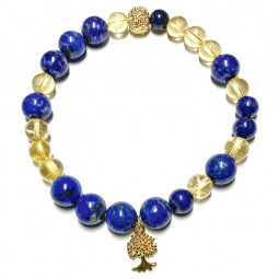 Bracelet Boules en Lapis-Lazuli & Citrine