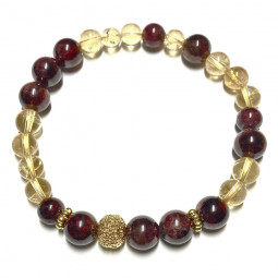 Bracelet en Grenat & Citrine